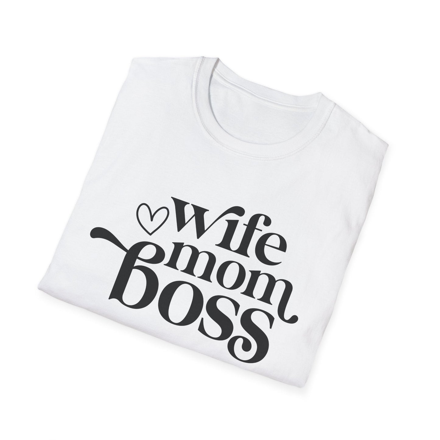 Wife Mom Boss T-Shirt, Women's Empowerment Tee, Gift for Moms, Casual Wear, Perfect for Mother's Day - Shirt Happens Graphics