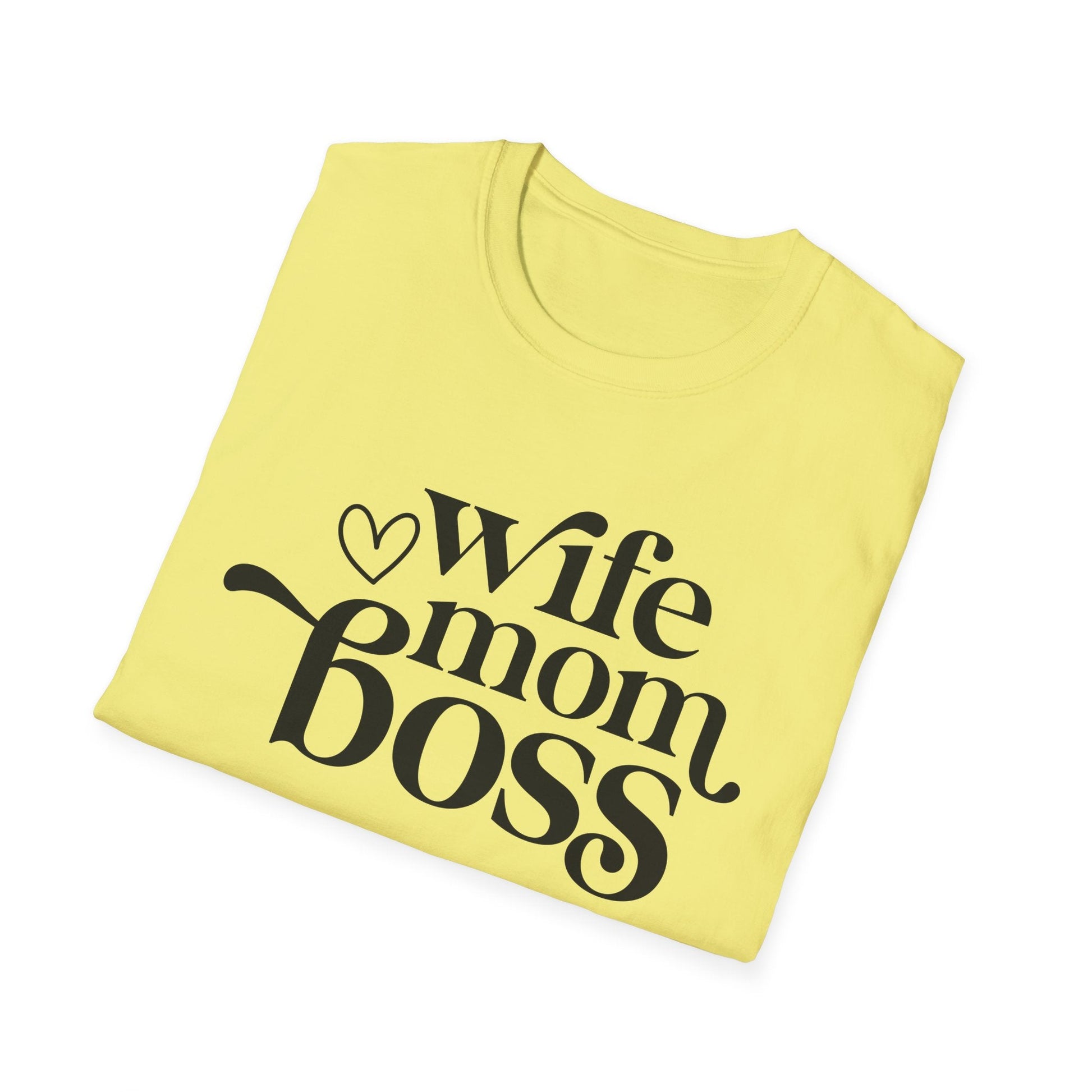 Wife Mom Boss T-Shirt, Women's Empowerment Tee, Gift for Moms, Casual Wear, Perfect for Mother's Day - Shirt Happens Graphics