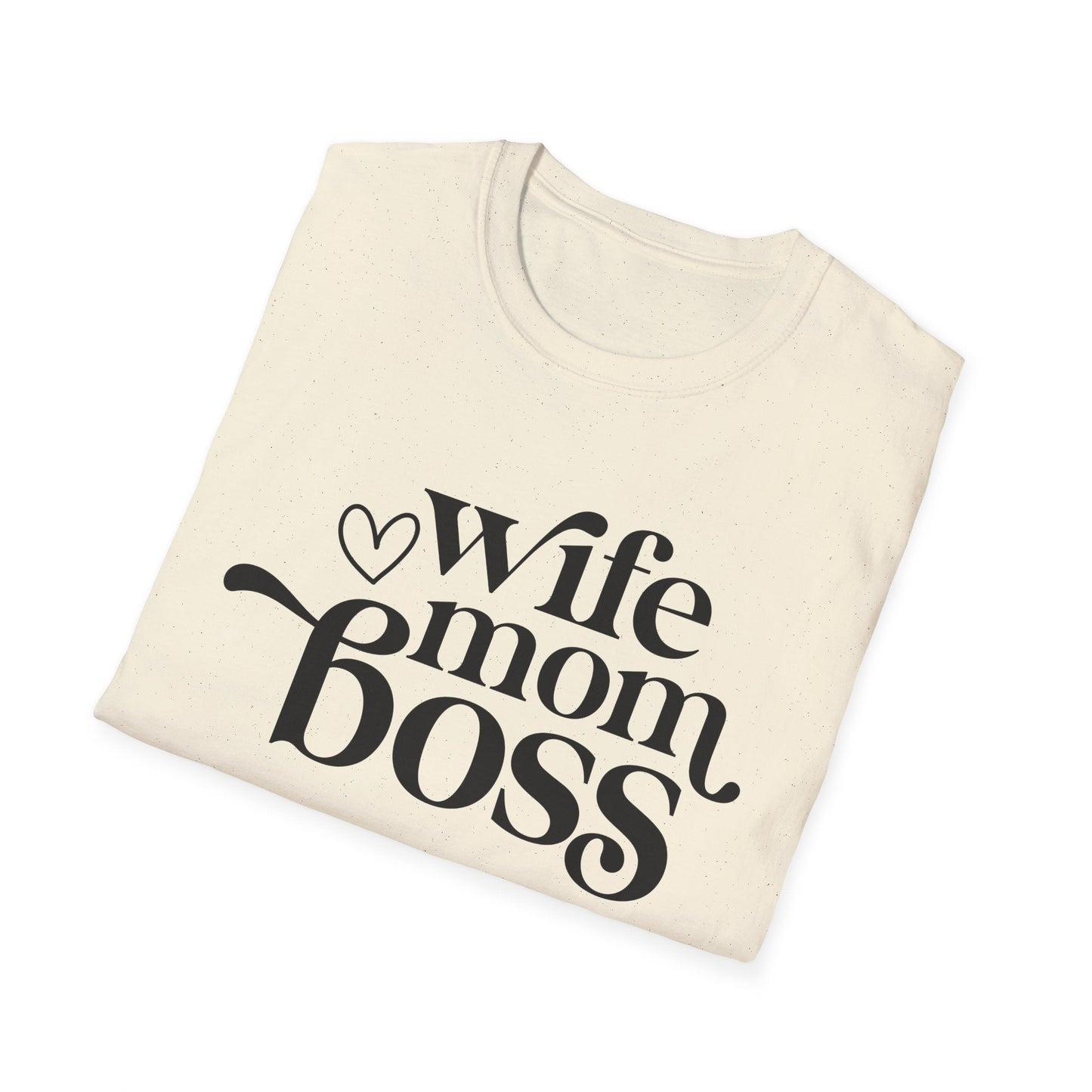 Wife Mom Boss T-Shirt, Women's Empowerment Tee, Gift for Moms, Casual Wear, Perfect for Mother's Day - Shirt Happens Graphics