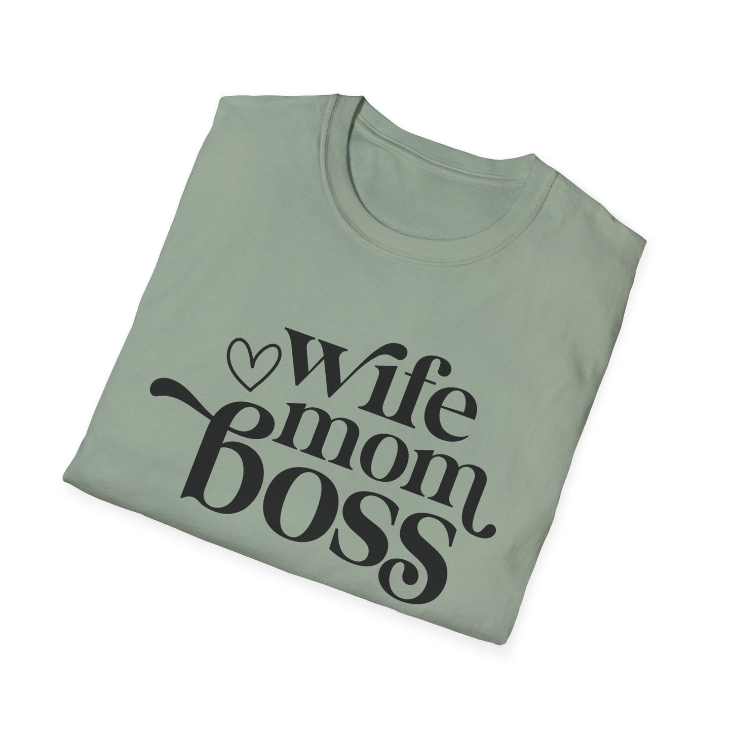 Wife Mom Boss T-Shirt, Women's Empowerment Tee, Gift for Moms, Casual Wear, Perfect for Mother's Day - Shirt Happens Graphics