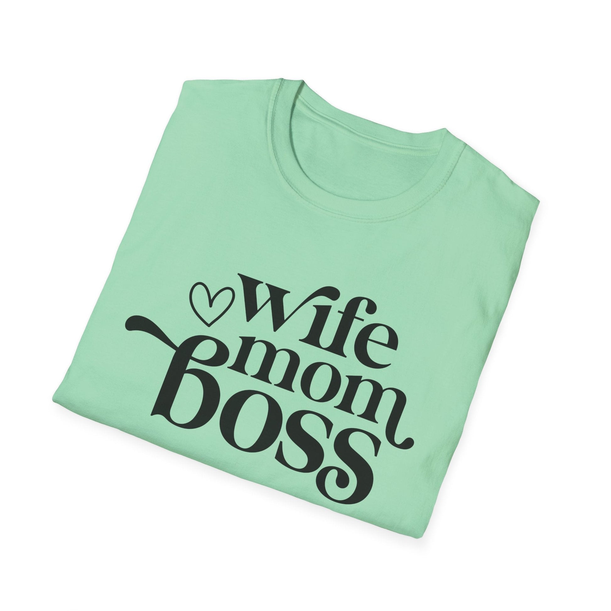 Wife Mom Boss T-Shirt, Women's Empowerment Tee, Gift for Moms, Casual Wear, Perfect for Mother's Day - Shirt Happens Graphics