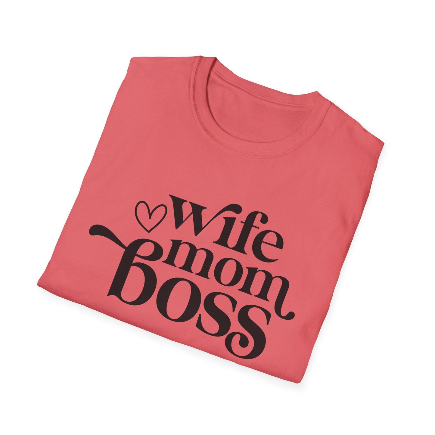 Wife Mom Boss T-Shirt, Women's Empowerment Tee, Gift for Moms, Casual Wear, Perfect for Mother's Day - Shirt Happens Graphics