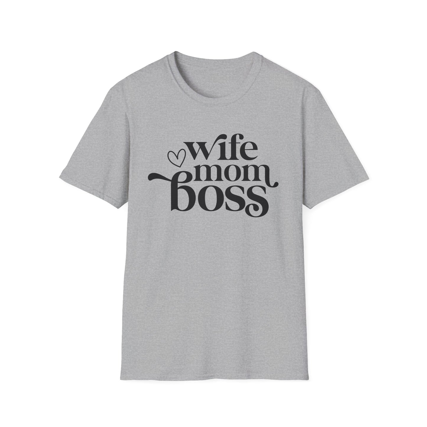 Wife Mom Boss T-Shirt, Women's Empowerment Tee, Gift for Moms, Casual Wear, Perfect for Mother's Day - Shirt Happens Graphics