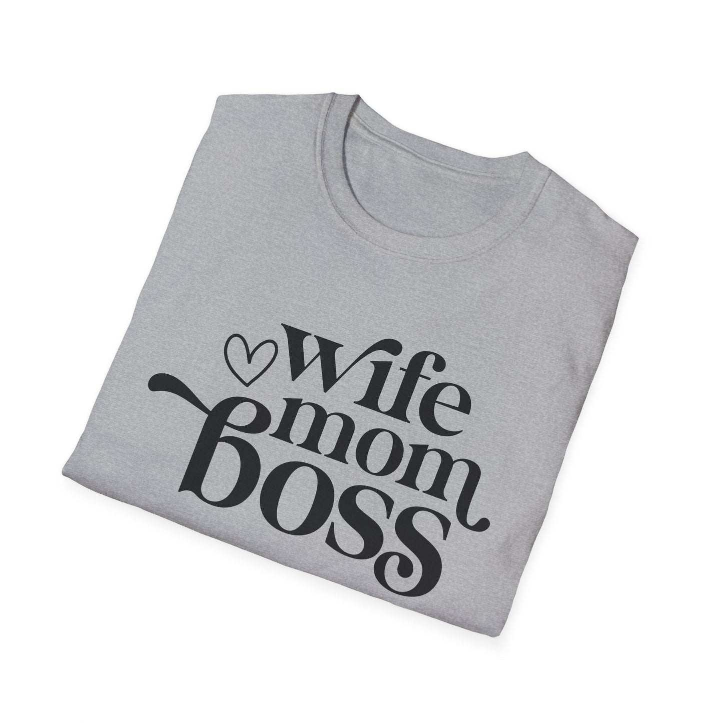Wife Mom Boss T-Shirt, Women's Empowerment Tee, Gift for Moms, Casual Wear, Perfect for Mother's Day - Shirt Happens Graphics