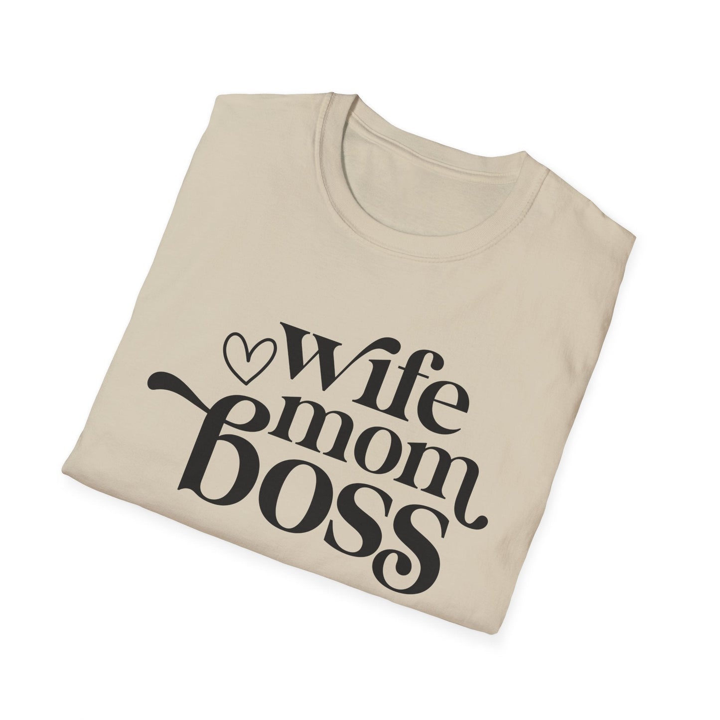 Wife Mom Boss T-Shirt, Women's Empowerment Tee, Gift for Moms, Casual Wear, Perfect for Mother's Day - Shirt Happens Graphics