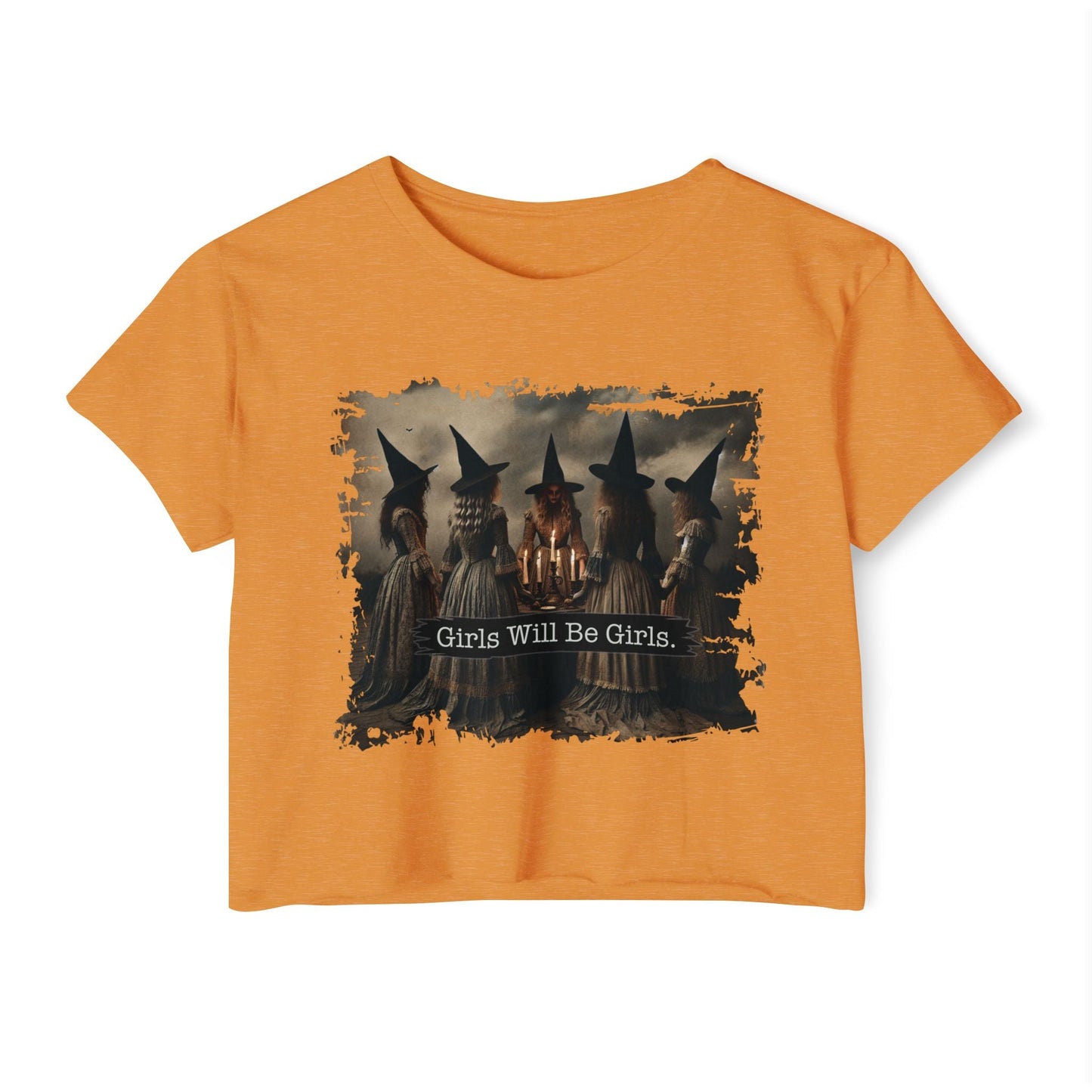Women's Festival Crop Top with 'Girls Will Be Girls' Graphic, Boho Style Top, Concert Top, Halloween Outfit, Gift for Her, Summer [...] - Shirt Happens Graphics